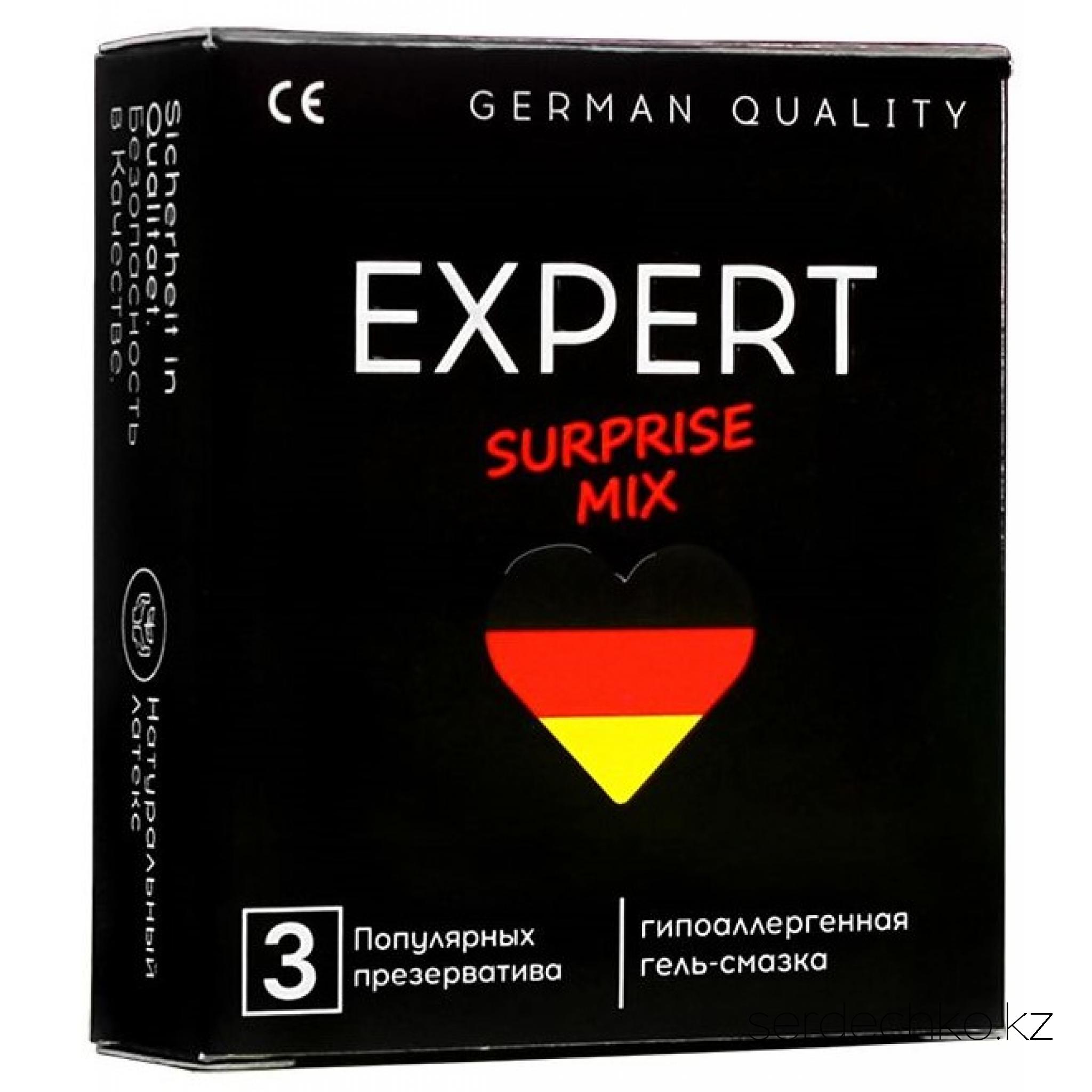 ПРЕЗЕРВАТИВЫ EXPERT SURPRISE MIX № 3 (МИКС), 3 штуки, 
	SURPRISE MIX состоит из самых популярных презервативов EXPERT. Он внесёт в ваши отношения абсолютно новую волну эмоций.
