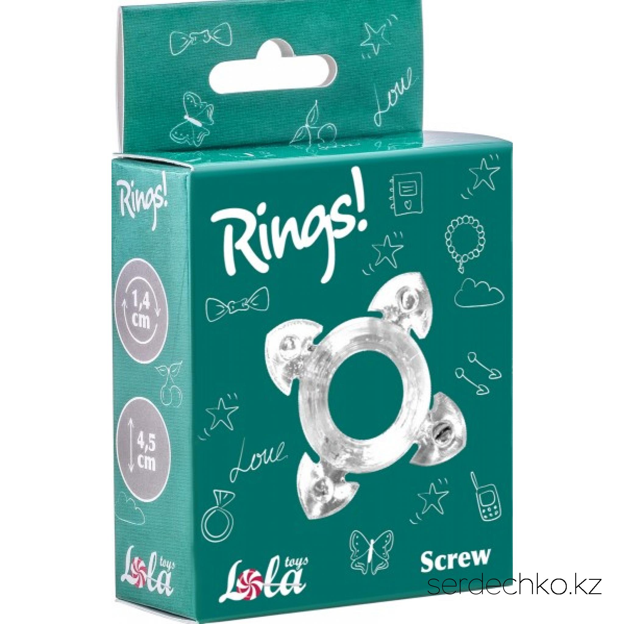 Эрекционное кольцо Rings Screw White, 
	Эрекционное кольцо из серии Rings - игрушка, предназначенная исключительно для мужчин. Эластичный материал позволит крови циркулировать без риска для здоровья, сохраняя и продлевая эрекцию. Рекомендуется использовать с любрикантом на водной основе.
	Характеристики: общая длина - 4,5 см, ширина - 2 см, диаметр - 2,2 см, диаметр отверстия - 1,4 см
