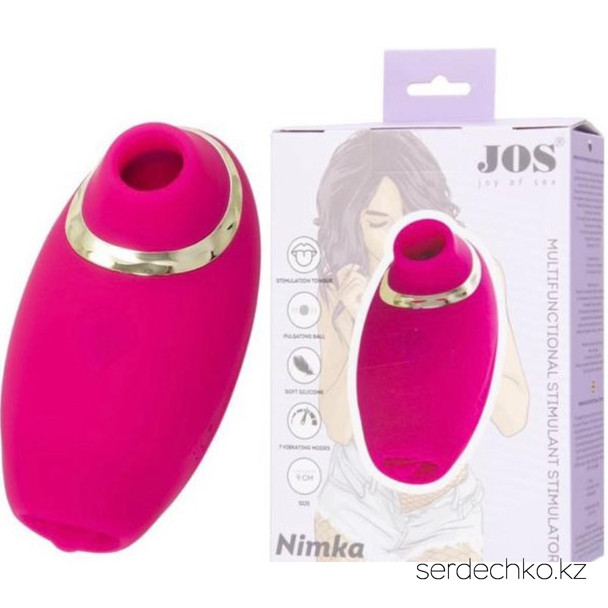 Многофункциональный стимулятор эрогенных зон JOS Nimka, силикон, розовый, 9 см, 
	NIMKA - это идеальный мультифункциональный стимулятор для самоудовлетворения и прелюдий с партнером. В этом малыше множество функций для вашего удовольствия! NIMKA изготовлен из высококачественного бархатистого силикона. Вакуум-волновая стимуляция клитора доставит яркий и гарантированный оргазм.

	Язычок на кончике игрушки и пульсирующий шарик на основании созданы для стимуляции эрогенных зон. Стимулируйте ваши любимые эрогенный зоны тремя разными способами.

	
		
			7 режимов работы
	
	
		
			Язычок для стимуляции
	
	
		
			Пульсирующий шарик
	
	
		
			Время до полной зарядки - 2 часа
	
	
		
			Время работы - 1 час
	
	
		
			Заряжается от USB
	

