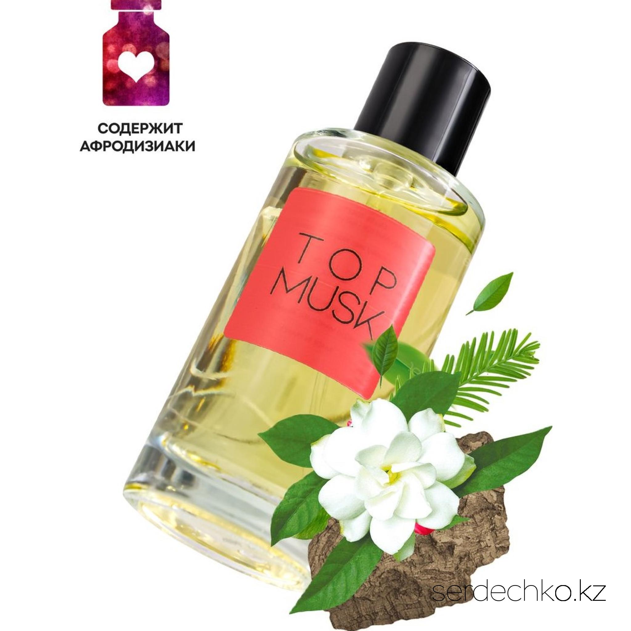 Туалетная вода с афродизиаками RUF TOP MUSK для мужчин, 50 мл, 
	Позвольте себе стать воплощением обольщения с Top Musk от RUF – чувственным ароматом для мужчин, созданным для привлечения внимания и пробуждения желаний. Этот мощный и эротичный парфюм обладает темной сексуальной аурой, которая очаровывает и оставляет неизгладимое впечатление.

	Изысканный состав: Top Musk открывается свежими нотами листьев лимона, бергамота, перечной мяты и розмарина. В сердце аромата заключены жасмин, герань, гвоздика, корица и сосна. Базовые ноты кедра, сандалового дерева, мха, тонка бобов, розового дерева и амбры создают обволакивающий и теплый шлейф.

	Афродизиактивное воздействие: Каждая капля Top Musk наполнена афродизиактивными компонентами, включая амбру и мускус, которые усиливают природную привлекательность и создают дикий и сексуальный след. Эти ноты пробуждают страсть и влечение, делая вас неотразимым для женщин.

	Ароматический профиль:

	
		
			Верхние ноты: листья лимона, бергамот, перечная мята, розмарин
	
	
		
			Сердце: жасмин, герань, гвоздика, корица, сосна
	
	
		
			База: кедр, сандаловое дерево, мох, тонка бобы, розовое дерево, амбра
	


	Способ применения: Распылите духи на импульсные точки – шею, затылок, запястья и за ушами. Это позволит аромату раскрыться полностью и оставит стойкий и соблазнительный след.

	Станьте центром притяжения с Top Musk от RUF, наслаждаясь его афродизиактивным воздействием и утонченной роскошью. Этот аромат подчеркнет вашу мужественность и стиль, создавая неповторимую атмосферу обольщения и элегантности.

