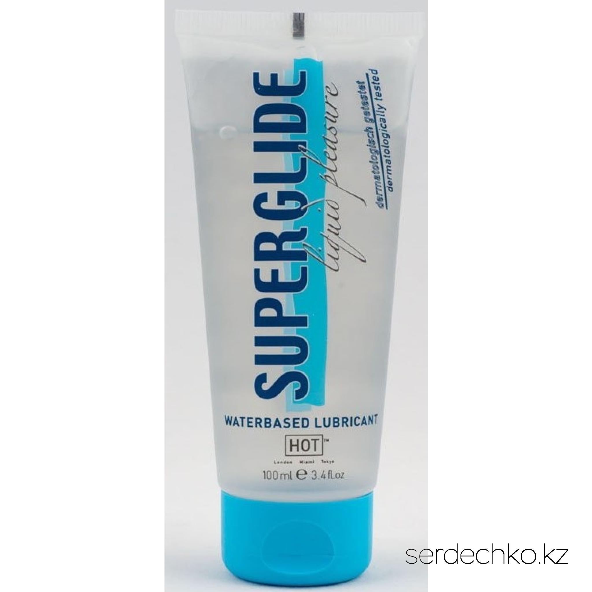 Смазка SUPERGLIDE на водной основе 100 мл, 
	Лубрикант "Hot Superglide" специально для чувствительной кожи. Уникальное скольжение позволит Вам безоглядно погрузиться в сексуальное наслаждение.
	Применение    Наносится в область гениталий.
	Состав    Вода, глицерин, пропиленгликоль, этоксилированный (пэг-18) метиловый эфир диметил силана, гидроксиэтилцеллюлоза, бензоат натрия, тетранатрия глутамат диацетат, молочная кислота, сорбат калия, бутилгидрокситолуол
