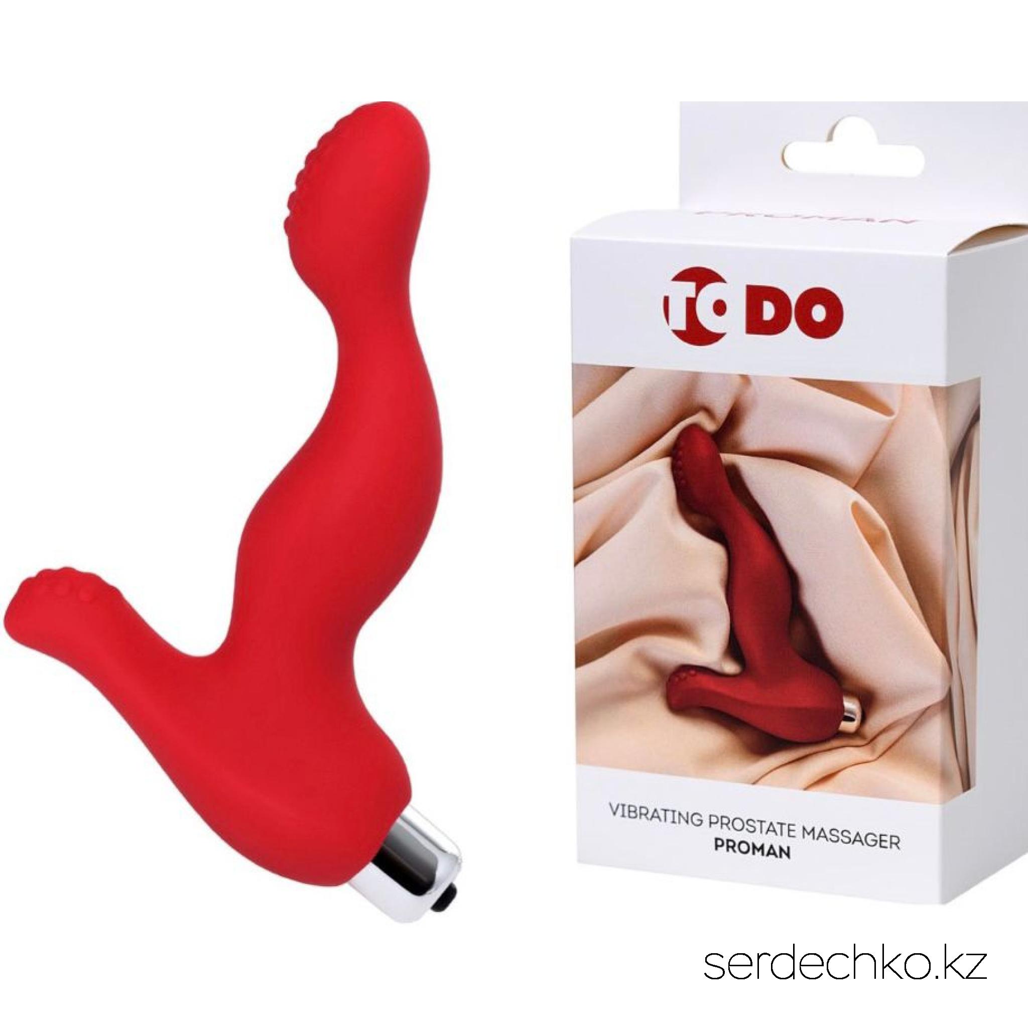 Вибростимулятор простаты ToDo by Toyfa Proman, силикон, красный, 12,5 см, 
	Proman Гибкий материал, анатомическая форма и небольшой размер гарантируют комфортный и эффективный массаж простаты. Вибрация усилит эффект от массажа и доставит удовольствие каждой клеточке тела. Съемная вибропуля работает от 3×LR44 батареек (в комплекте).
