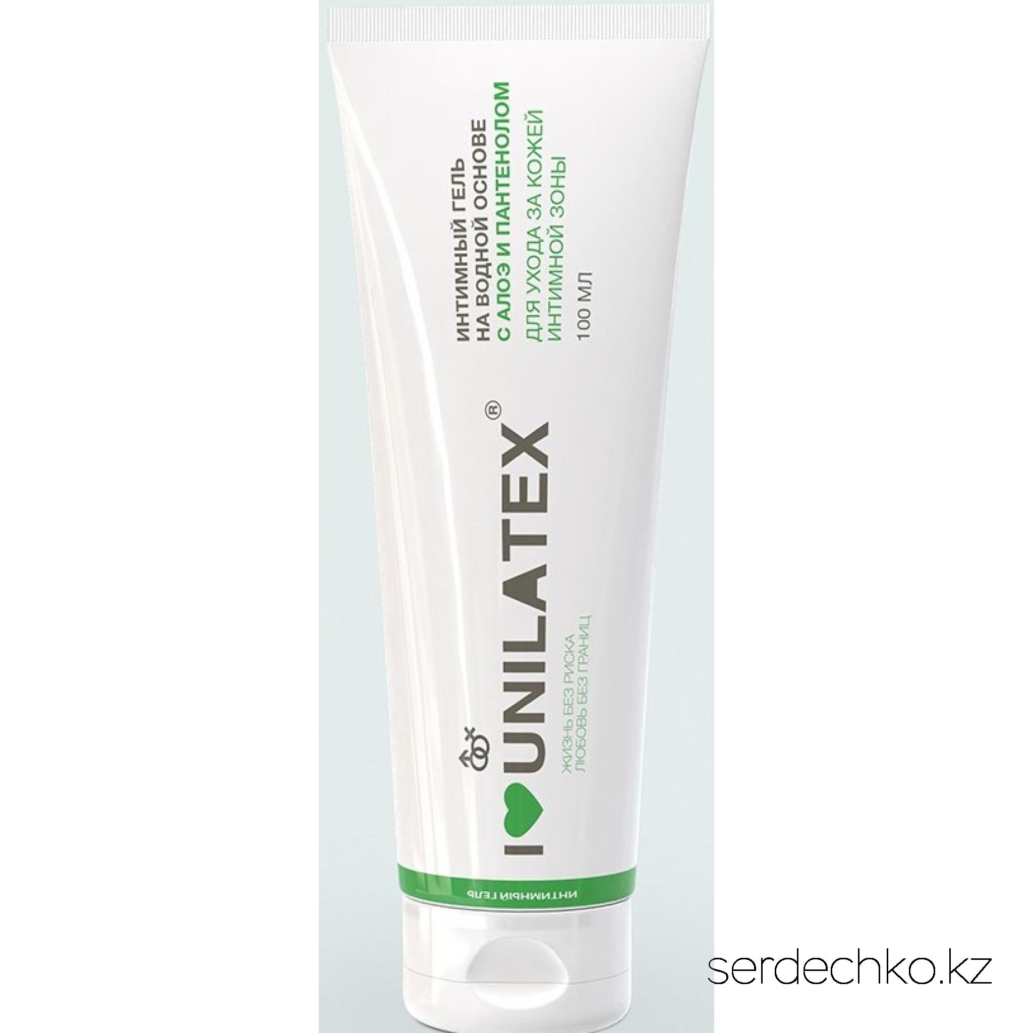 ИНТИМНЫЙ ГЕЛЬ UNILATEX GEL С АЛОЕ И ПАНТЕНОЛОМ 100 мл., 
	Интимный гель на водной основе Unilatex Gel Aloe Vera + Vitamin E подарит максимально приятное ощущение от близости обоим партнерам и сделает любые прикосновения более чувствительными и нежными.

	Абсолютный универсал, который можно использовать без каких-либо опасений, он подарит максимальный комфорт во время любовных игр.
	Смазка покрывает влагалище шелковистой влагой и ощущается как натуральная смазка, что обеспечивает необходимое длительное увлажнение. Благодаря скользящим свойствам также подходит для анального использования.

	 

	Unilatex Gel отлично устраняет трение, обеспечивая комфортное скольжение на протяжении всего полового акта, подходит для ежедневного использования.
	Гель длительное время не засыхает и не требует постоянного обновления. Даже при маленьком количестве лубриканта он отлично скользит, долго не впитывается и не высыхает, хватает на долгое использование. А смешиваясь с естественной смазкой продлевают друг друга.

	 

	Наслаждайтесь его скользящими свойствами, получая от этого непрестанное удовольствие!

	Содержит натуральный сок Алоэ. Комплекс Алоэ Вера + Витамин Е оказывает смягчающее и восстанавливающее действие на кожу.
	Консистенция гелеобразная, прозрачная, легкая, и совершенно не липкая! 
	Стерильный, гипоаллергенный, не содержит токсичных компонентов, без пузырьков воздуха. Не оставляет следов и пятен на белье, легко смывается водой.
	Не имеет запаха.

	 

	Идеально подходит для проведения приятных часов в одиночестве, вдвоем, с игрушками, а также при использовании презервативов!
