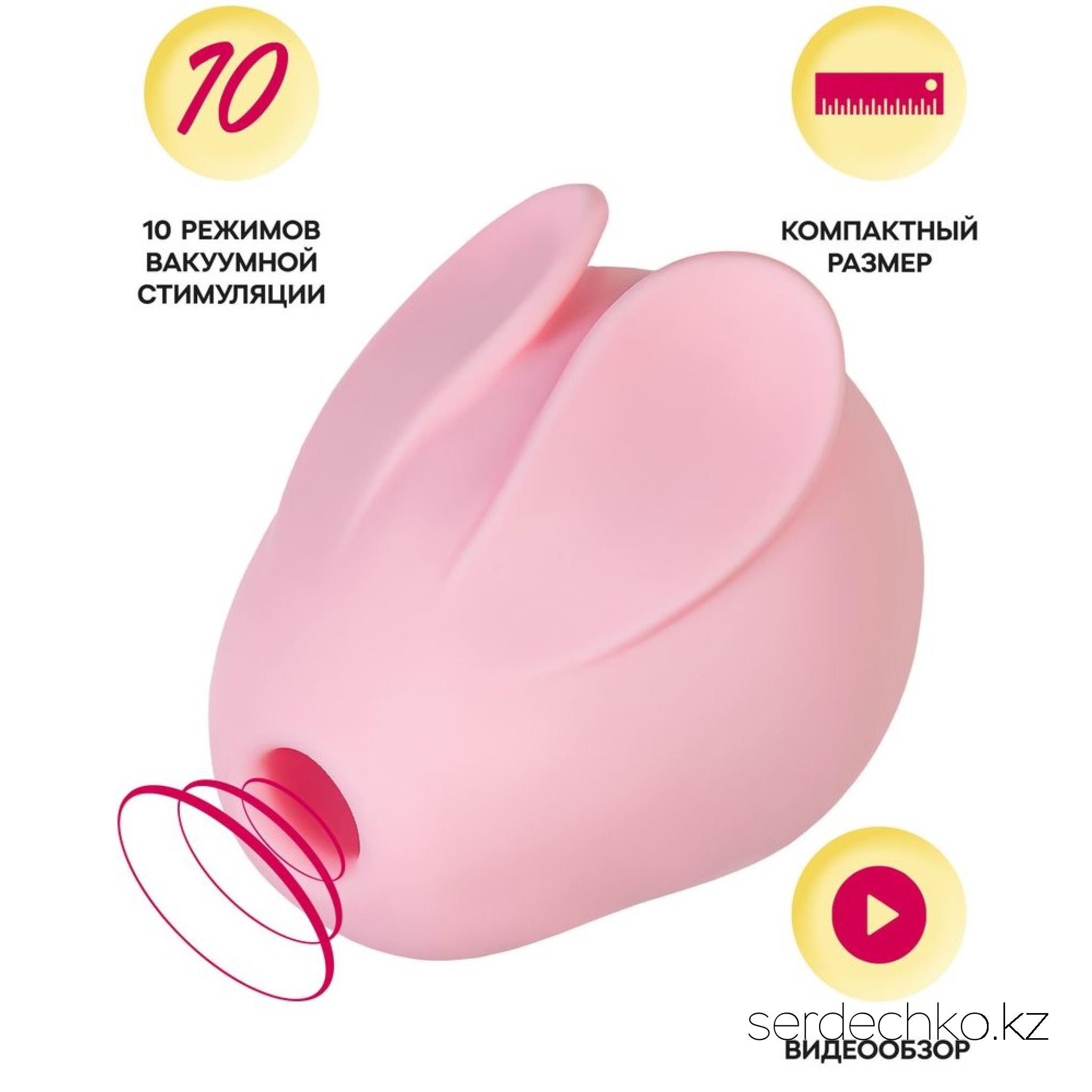 Вакуум-волновой стимулятор клитора Qli by Flovetta Bun, силикон, розовый, 6,5 см, 
	Открой для себя яркий мир удовольствия с новым вакуумным стимулятором клитора Bun от бренда Qli – твой личный зайчик удовольствия!

	Этот игривый зайчонок создан специально для ярких оргазмов и максимального удовлетворения. Его незамысловатый внешний вид сохраняет тайну его предназначения, позволяя хранить его где угодно, без лишних вопросов.

	Bun выполнен из высококачественного бархатистого силикона, он не только приятен на ощупь, но и безопасен для твоего тела. Управление всего одной кнопкой с подсветкой делает использование простым и интуитивно понятным. Компактный размер и эргономичная форма позволяют ему удобно располагаться в твоей ладони. На коробке ты найдешь QR-код, ведущий к видеоинструкции для быстрого старта. А его компактный размер и зарядка магнитным кабелем USB делают его отличным спутником в любых приключениях. Не забудь воспользоваться лубрикантом на водной основе для 100%-ного наслаждения.

	Разнообразь свои интимные моменты с вакуумным стимулятором Bun от Qli – пусть каждый день будет наполнен яркими эмоциями и удовольствием! Капсульная коллекция вакуумных стимуляторов – это 4 разнообразных формы с идентичным функционалом. Выбирай своего питомца и ныряй в удовольствие с головой!

	Технические характеристики:

	
		
			Диаметр раструба: 1,5 см
	
	
		
			10 режимов вакуумной стимуляции
	
	
		
			Мощный и достаточно тихий мотор
	
	
		
			Магнитная зарядка
	
	
		
			Материал: высококачественный бархатистый силикон
	
	
		
			Общая длина: 6,5 см
	


