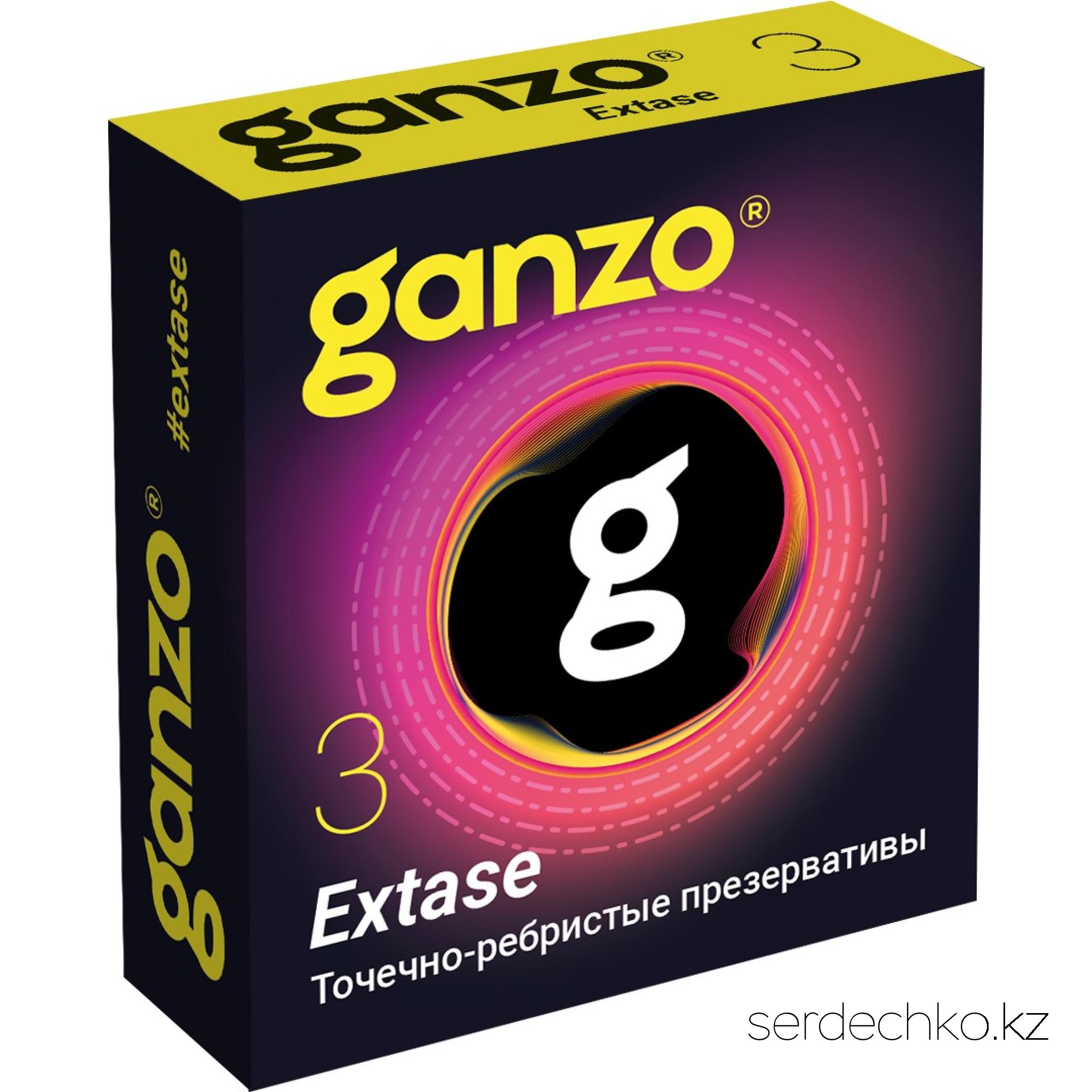 ПРЕЗЕРВАТИВЫ GANZO EXTASE №3 (анатомические с точечной и ребристой текстурой), 
	Чувство комфорта, которое обеспечивают анатомические презервативы с рельефом и точками Ganzo Extase, будет по достоинству оценено многими мужчинами. А вот рельеф и точки этих презервативов доставят исключительное удовольствие женщинам. И всё это вкупе с безупречной безопасностью! Толщина стенки 0,06 мм, легко надеваются и отлично сидят “по фигуре”.
	Ganzo – презервативный бренд родом из Великобритании, сочетающие в себе качество и доступную стоимость. Все презервативы проходят через 5-ступенчатую систему тестирования электроникой. Натуральный латекс премиального качества и гипоаллергенная смазка на силиконовой основе в составе обеспечат гладкое скольжение во время фрикций. Обязательная сертификация подтверждает качество и безопасность продукции Ganzo.
 ПРЕЗЕРВАТИВЫ GANZO EXTASE №3 (анатомические с точечной и ребристой текстурой), 
	Чувство комфорта, которое обеспечивают анатомические презервативы с рельефом и точками Ganzo Extase, будет по достоинству оценено многими мужчинами. А вот рельеф и точки этих презервативов доставят исключительное удовольствие женщинам. И всё это вкупе с безупречной безопасностью! Толщина стенки 0,06 мм, легко надеваются и отлично сидят “по фигуре”.
	Ganzo – презервативный бренд родом из Великобритании, сочетающие в себе качество и доступную стоимость. Все презервативы проходят через 5-ступенчатую систему тестирования электроникой. Натуральный латекс премиального качества и гипоаллергенная смазка на силиконовой основе в составе обеспечат гладкое скольжение во время фрикций. Обязательная сертификация подтверждает качество и безопасность продукции Ganzo.