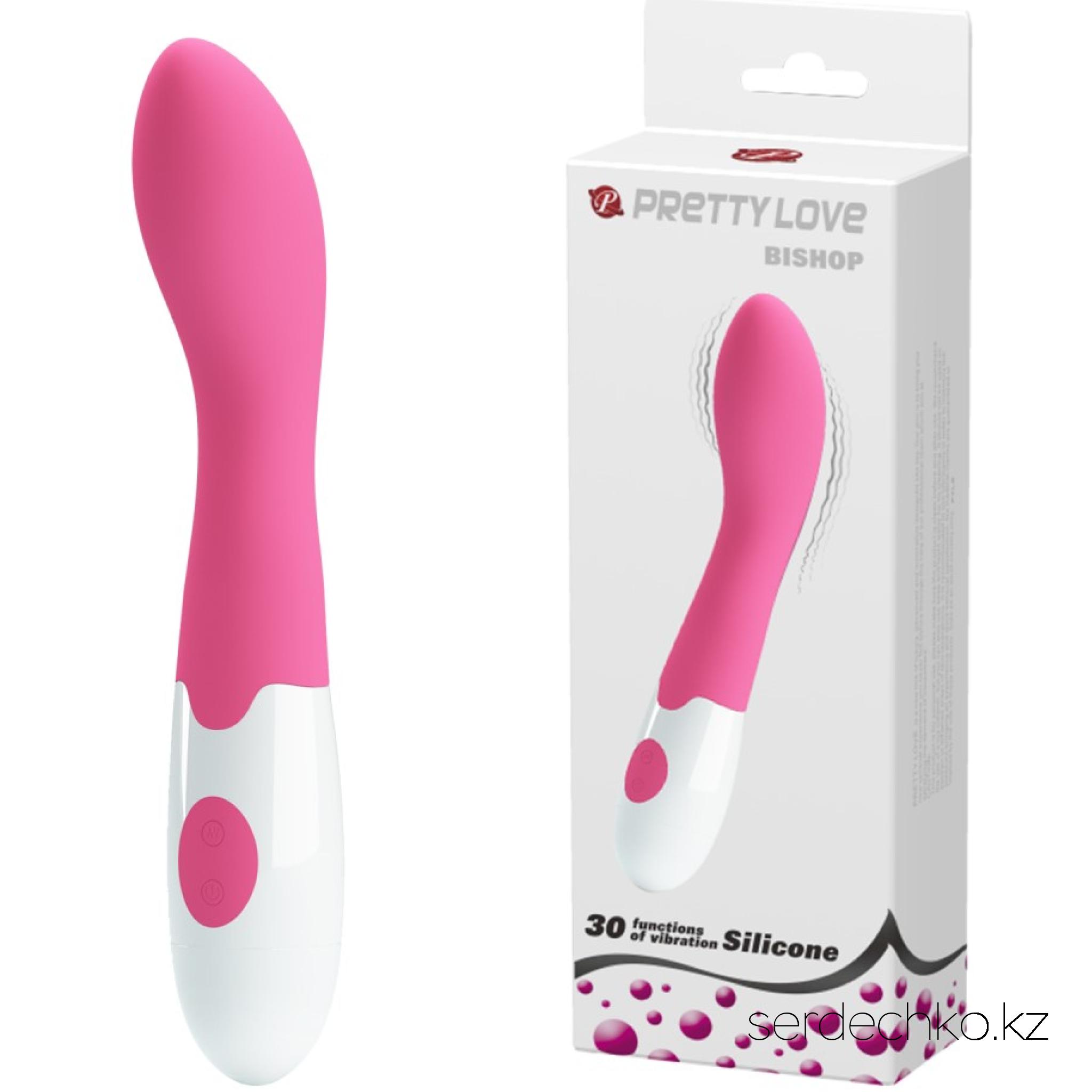 Вибратор Pretty Love Bishop , 
	Этот вибратор с изгибом для стимуляции G-точки имеет 30 различных режимов вибрации, что позволяет выбрать идеальный для каждого момента. Уникальная форма с округлой головкой и слегка выпуклым участком обеспечивает интенсивную стимуляцию, улучшая ощущения и увеличивая удовольствие. Работает на 2 батарейках AAA, изготовлен из высококачественного силикона и ABS-пластика
