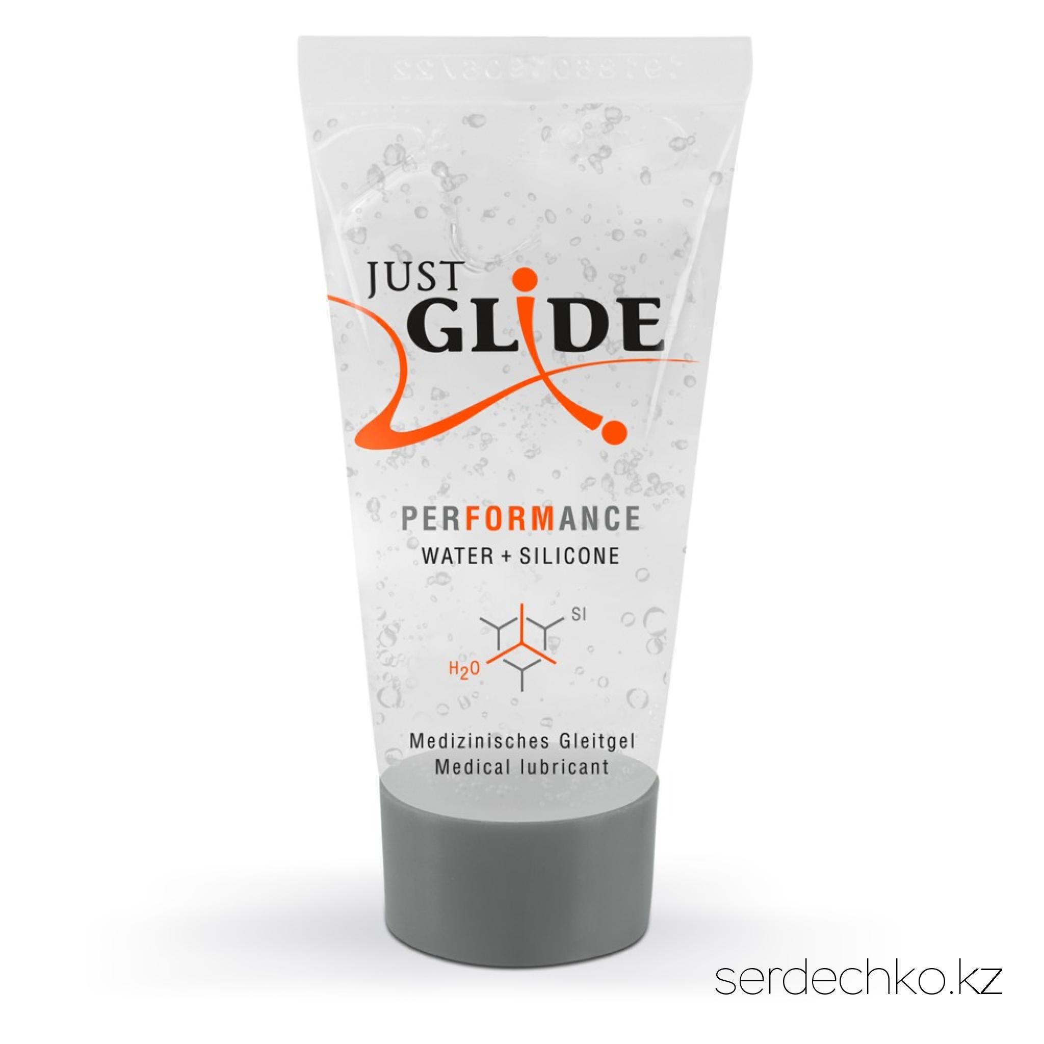 Just Glide Performance  Лубрикант на гибридной основе, 20 мл, 
	Just Glide Performance 20 мл идеально подходит для длительного секса! Медицинский лубрикант на водной основе содержит дозу силикона, что означает, что он имеет удивительно гладкую текстуру и обеспечивает удивительное длительное увлажнение. Делает кожу удивительно мягкой и гладкой. Веганский, без запаха и вкуса. Нежирный, легко смывается. Безопасен для использования с латексными презервативами.

	Основа: Водно-силиконовая

	Емкость: 20 мл
