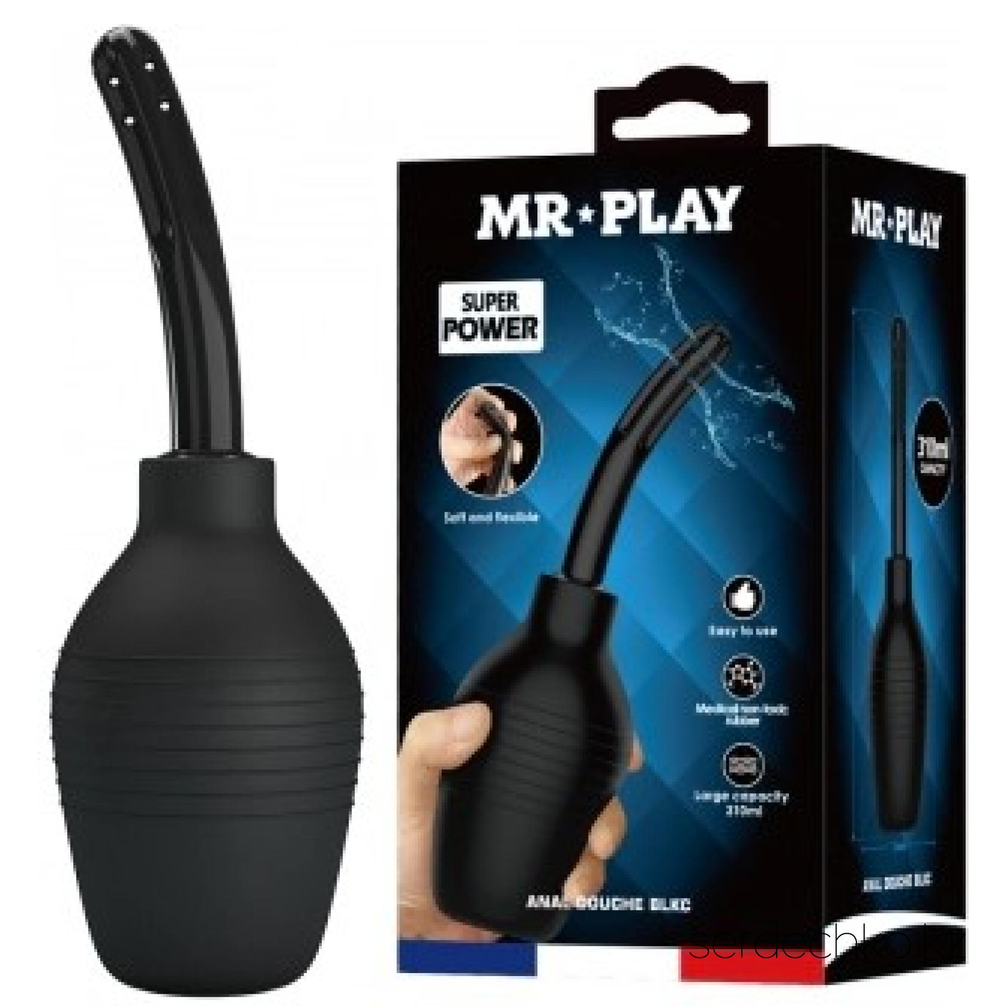 Анальный душ Mr play, 
	Если вы ищете высококачественный душ, чтобы ваша анальная игра была чистой и здоровой, то этот душ - именно то, что вам нужно. Наполните стильный резервуар для душа теплой водой и вставьте ее в задний проход. После этапа очищения вы будете готовы!
