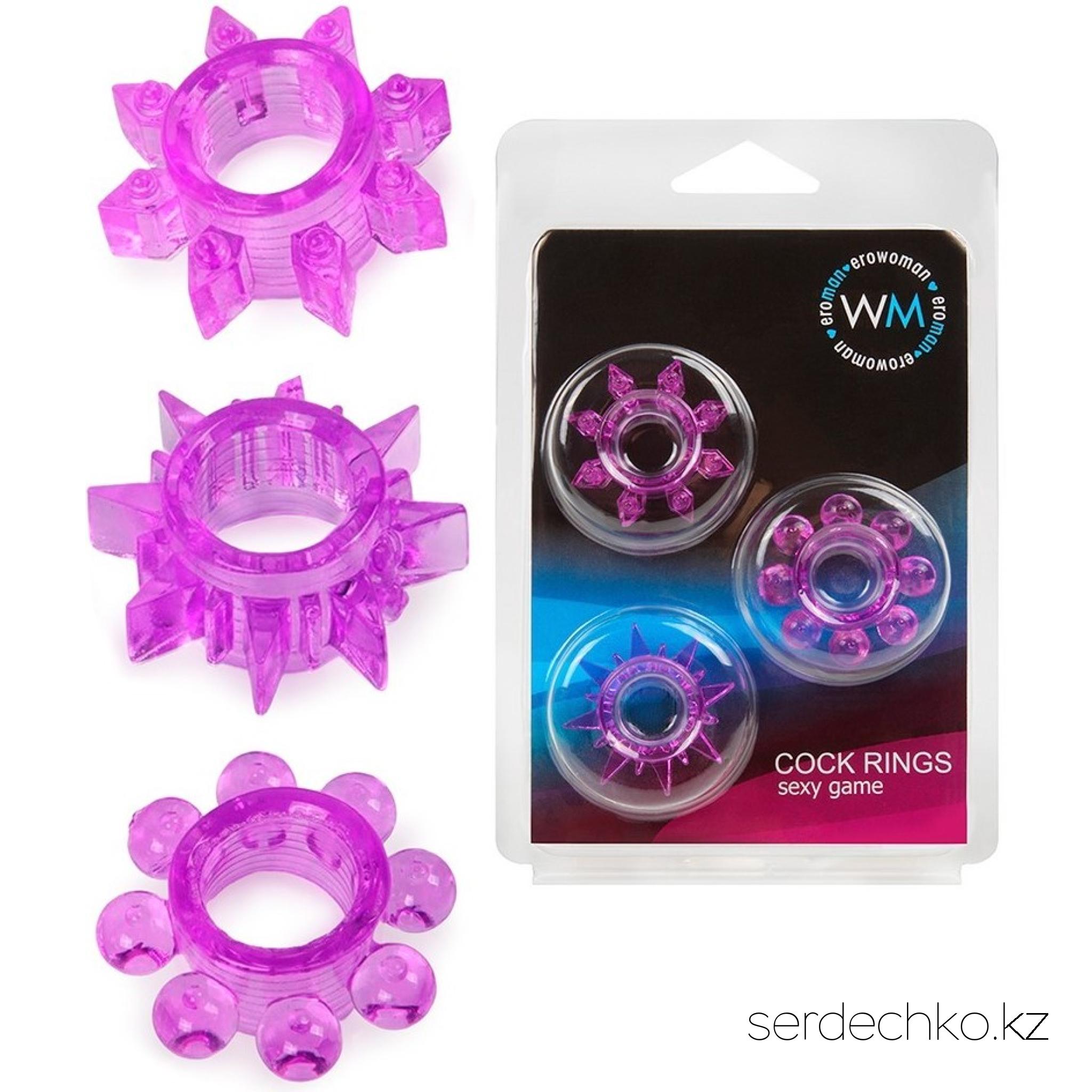 КОЛЬЦО ЭРЕКЦИОННОЕ 3шт внутренний D 15 мм, 
	Набор эрекционных колец для усиления эрекции, повышения чувствительности полового члена и продления интимной близости. Секс-игрушки изготовлены из эластичного материала, хорошо тянутся. Подходят для пенисов разных размеров.
	Небольшие шипики и выпуклости на внешней поверхности колец стимулируют интимные зоны.
	Совместно с изделиями рекомендуется использовать гель-лубрикант  и очищающий спрей с антимикробным эффектом ClearToy.
