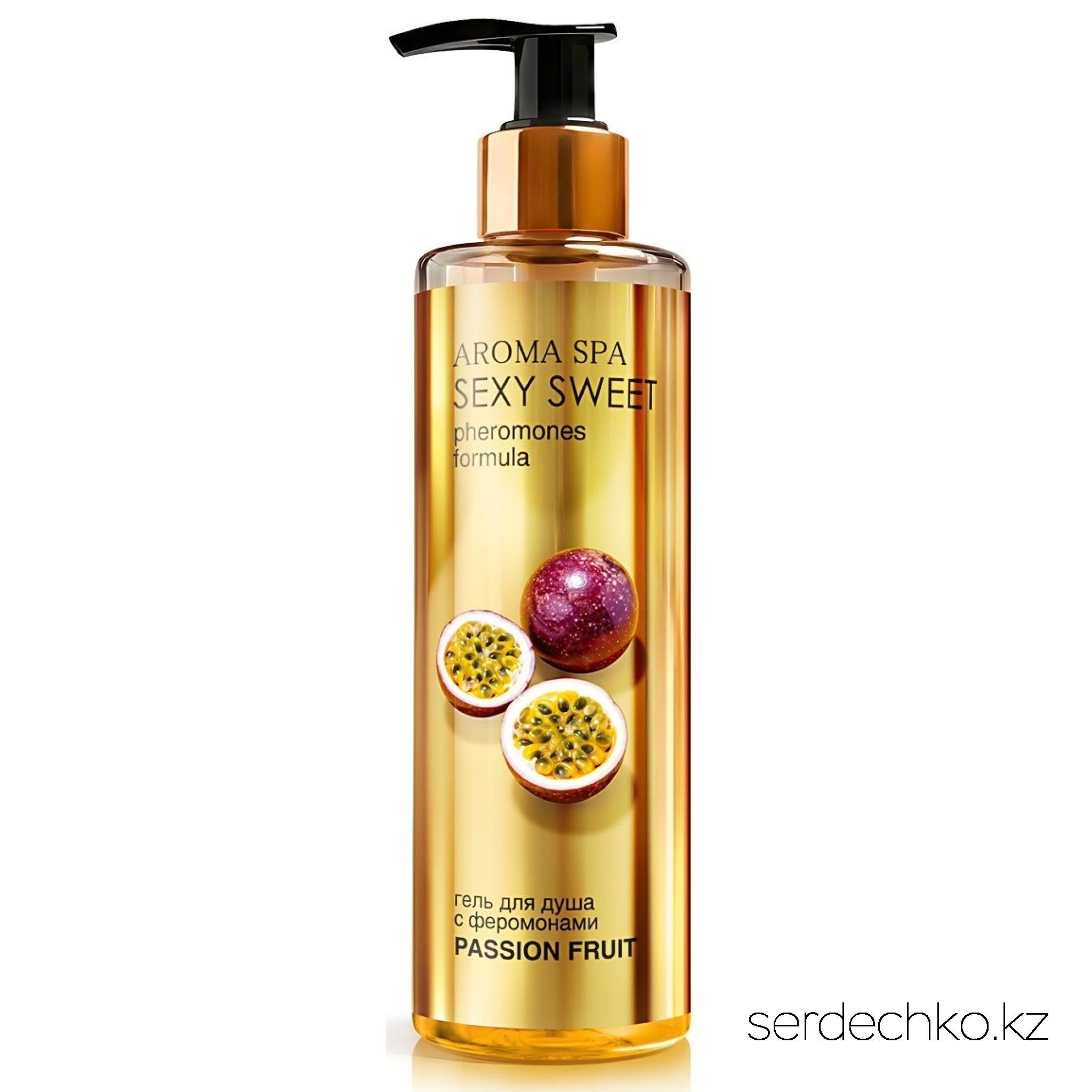 Гель для душа с феромонами Passion Fruit 200 мл, 
	Нежный гель для душа с тропическим ароматом маракуйи и феромонами. Деликатно очищает и увлажняет кожу, придавая ей мягкость и шелковистость. Потрясающий аромат маракуйи улучшает настроение и снимает усталость. Феромоны придают игривости и раскрепощают, усиливают природное обаяние и привлекательность.
	Способ применения: нанесите гель на влажную кожу, вспеньте и смойте. Ощутите экзотический аромат маракуйи на своей коже!
